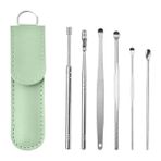 Yeşil 6 Adet/takım Kulak Temizleyici Kulak Kiri Toplayıcı Paslanmaz Çelik Kulak Tıkacı Balmumu Sökücü Piercing Kiti Kulak Kiri Küret Kaşık Bakımı Kulak Temizleme Araçları (Yurt Dışından)