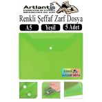Yeşil A5 Çıtçıtlı Dosya Şeffaf Renkli Zarf Dosya 5 Adet 17X22 Cm Çıt Çıtlı Dosya Su Geçirmez 50 Yaprak Kapasiteli