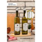 Yeşil Ahşap Stantlı 2'li Yağ Şişesi, 750 Ml, Dekoratif ve Kullanışlı - Seçenek 1