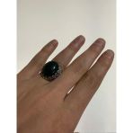 Yeşil Akik Taşlı 925 Ayar Gümüş Yüzük 16,80 Gram