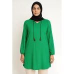 Yeşil Bağcıklı Sade Tunik
