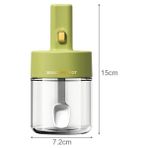 Yeşil Baharat Kavanozları Geri Çekilebilir Kaşık ile Cam Baharat Kavanozları Temizle Baharat Tuz Biber Şişesi Ev Mutfak Baharat Konteyner Mutfak Aksesuarları (Yurt Dışından) - Pepper Shakers - Renkli