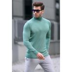 Yeşil Balıkçı Yaka Erkek Triko Kazak 6809 - 2XL