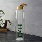 Yeşil Bambu Kapaklı Cam Matara 1000 Ml, Sağlıklı ve Şık Tasarım - Seçenek 1 - Ahşap
