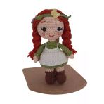 Yeşil Beyaz Nazlı Bebek Amigurumi Organik Anahtarlık Oyuncak
