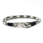 YEŞİL BEYAZ PARACORD METAL KANCA İKİ SIRA ERKEK BİLEKLİK M011G