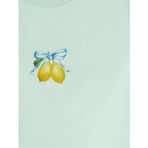 Yeşil Bisiklet Yaka Baskılı Kadın Crop