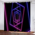Yeşil Bitkiler Isı Yalıtımlı Çocuk Yatak Odası için 2'li Opak Perde Seti, Halkalı 3D Baskı, Kaya Tasarımı, Soğuğa Karşı Yalıtım 117 x 138 cm