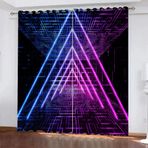 Yeşil Bitkiler Isı Yalıtımlı Karartma Perdeleri Çocuk Odası için 2'li Set 3D Baskılı Stream Rock Tasarımı 116,8 cm x 137,2 cm