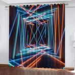 Yeşil Bitkiler Isı Yalıtımlı Opak Perdeler Çocuk Yatak Odası için 2'li Set 3D Baskı Akışı Kaya Tasarımı 117 x 138 cm