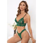 Yeşil Çapraz Sırt Detaylı Şık Bralet Takım