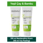 Yeşil Çay ve Bambu özlü Nemlendirici Krem ve Peeling Seti 200+200