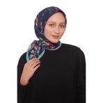 Yeşil Çiçek Dalı Desen Soft Eşarp