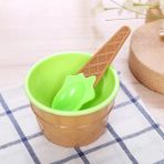 Yeşil Çocuk Renkli Dondurma Kase Koni Kaşık Seti Plastik Kase Çocuklar Parti Tart Tarzı Tatlı Küçük Kase Mutfak Aksesuarları Araçları (Yurt Dışından) - Ice Cream Scoops & Stacks