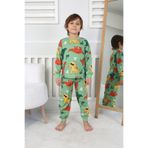 Yeşil Dinozor Desenli Erkek Çocuk Pijama Takımı