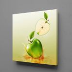 Yeşil Elma Temalı Kanvas Tablo 30x30cm