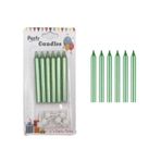 Yeşil İnce Mum 8 cm 6 lı