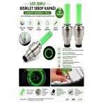 Yeşil Işıklı Sibop Kapağı 2 Li 1 Paket Fotosel Haraket Sensörlü Led Işık Bisiklet Araba Motor Tekerlek Lastik