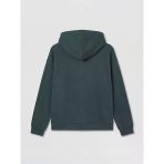 Yeşil Kapüşonlu Oversize Kadın Fermuarlı Sweatshirt