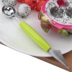 Yeşil Keskin Bıçak Karpuz Kaşığı Güzel ve Dayanıklı Paslanmaz Çelik Kazma Kaşığı Pp Çanta Çok Amaçlı Meyve Tabağı Araçları (Yurt Dışından) - Melon Scoops & Ballers - Renkli