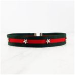 Yeşil & Kırmızı Renk Şeritli Yıldız Choker Kolye