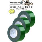 Yeşil Koli Bantı 100 Metre 3 Adet 45mm x 100 Metre Renkli Koli Bandı Extra Güçlü Formül Akrilik Koli Bandı