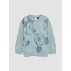 Yeşil Mickey Mouse Baskılı Erkek Çocuk Kalın Sweatshirt