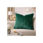 Yeşil Peluş Kırlent Kılıfı 43x43 cm, Yumuşak Dokulu Modern Dekoratif Koltuk Yastık Kılıfı MB123