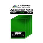Yeşil Renkli 35x50 Metalik Aynalı Fon Kartonu 5 Adet 1 Paket Artmaster Metalik Aynalı Fon Kartonu Yeşil