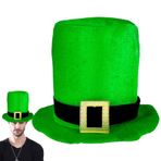 Yeşil Silindir Şapka,St Patrick Şapkası,Altın Tokalı St Patricks Günü Leprikon Şapkası - St Patricks Günü Kostüm Aksesuarı Leprikon St Patrick için Silindir Şapka, Noel