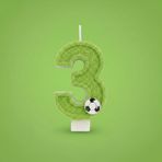 Yeşil Simli Pasta Mumu Doğum günü mum 1 yaş Futbol Konsept (3)