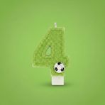 Yeşil Simli Pasta Mumu Doğum günü mum 1 yaş Futbol Konsept (4)