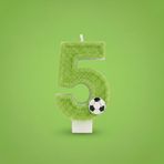 Yeşil Simli Pasta Mumu Doğum günü mum 1 yaş Futbol Konsept (5)