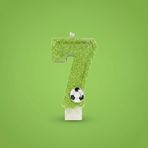 Yeşil Simli Pasta Mumu Doğum günü mum 1 yaş Futbol Konsept (7)