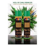 Yeşil Sprey Boya 200 Ml 2 Adet Südor Hızlı Kuruyan Renkli Profesyonel Canlı Renk Ahşap Plastik Demir Metal Porselen Cam