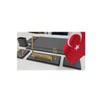 Yeşil Sümen Promosyon Gri Ve Siyah Kişiye Özel İsimlikli Sümen Ve Makam Takımı