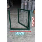 Yeşil Tel Çit Kapı - Panel Çit Tel Kapısı - Kanatlı Kapı - 100 Cm Yükseklik X 100 Cm Eni -