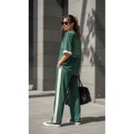 YEŞİL VİSKON İKİ İP BANTLI OVERSİZE PANTOLON TAKIM Yeşil L/XL
