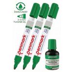 Yeşil Yazı Tahta Kalemi 3 Adet Ve Yazı Tahta Mürekkebi 30 Ml 1 Adet Doldurulabilir Tahta Kalemi Beyaz Yazı Tahtası