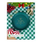 Yeşil Yılbaşı Sunum Tepsi 24 cm, Servis Tepsisi, Kahve Tepsisi, Happy New Year Baskılı