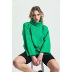 Yeşil Yumoş Oversize Balıkçı Yaka Triko Kazak 24309 Srandart
