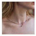 Yeşil Zirkon Taşlı Rose Gold Kaplama Serpent Choker Gümüş Kolye