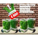Yeşillik Saklama Kabı 4 Ad 2900Ml Maydonoz,Dereotu,Tere Roka Yeşillik Sebze Kabı