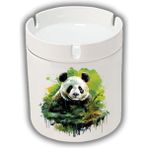 Yeşillikler Arasında Panda Baskılı Küllük Kül Tablası