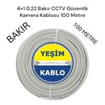 Yeşim 4+1 0,22 Cctv Bakır Güvenlik Kamera Kablosu 100 Metre
