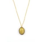 Yeşim Doğal Taş Gold Renkli Kolye KLY-1258