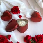 Yeslina Candle Yeslina Kalbimin Içi Kapaklı Metal Kalp Şeklinde Soya Mum - Kırmızı
