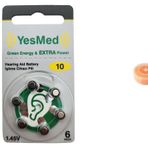 YesMed Extra Power 10 Numara İşitme Cihazı Pili (1 Paket = 6 Adet Pil) + HEDİYE İşitme Cihazı Nem Alıcı Tablet
