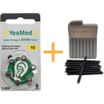 Yesmed Extra Power 10 Numara Işitme Cihazı Pili 1 Paket 6 Adet Pil + Yesmed Waxstop Filtre