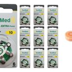 YesMed Extra Power 10 Numara İşitme Cihazı Pili (10 Paket x 6 Adet = 60 Adet Pil) + HEDİYE İşitme Cihazı Nem Alıcı Tablet